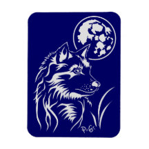 Le jeune loup Premium rêvant Flexi aimant Magnets Souples