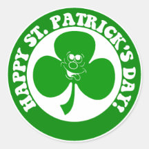 LE JOUR DE ST PATRICK HEUREUX AUTOCOLLANT