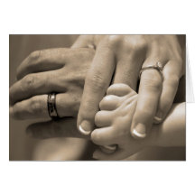 Le jour du mariage d'une famille cartes de vœux