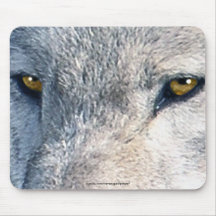 Le loup gris observe le tapis de souris d'art de f
