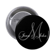 Le marié de jeune mariée de monogramme de mariage  pin's