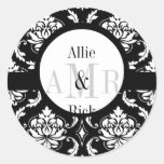 Le monogramme de mariage appelle le joint blanc no autocollants