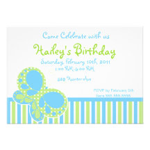 Le papillon pointille l'invitation 2 d'anniversair