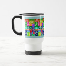 Le patchwork va à vélo l'art tasse à café