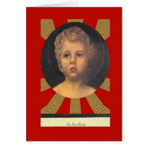 Le portrait du Christ de garçon Cartes De Vœux