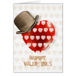 Le rétro papa heureux de Valentine avec les coeurs Cartes De Vœux