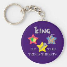 Le Roi triple Keychain de menace Porte-clef