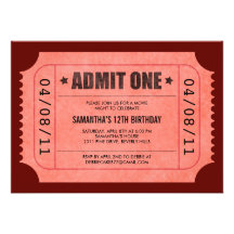 Le rouge admettent des invitations d'un billet