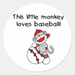 Le singe de chaussette aime le base-ball autocollants