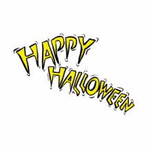 le texte jaune heureux de Halloween a courbé Photos En Relief