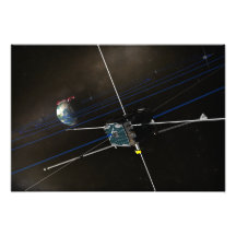 Le vaisseau spatial de cinq THEMIS en orbite Impressions Photographiques