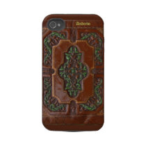 Lederner Kasten w/name~ iPhone 4 CaseMate stark