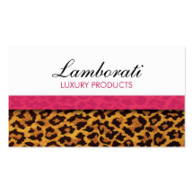 Leopard-Druck-Modedesigner-elegantes modernes Rosa Visitenkartenvorlagen