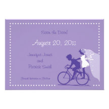 Les couples modernes MIGNONS sur la bicyclette fon Invitation Personnalisable