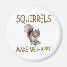 Les écureuils me rendent heureux magnets pour réfrigérateur