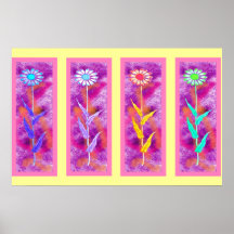 Les fleurs heureuses affiches