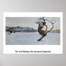 Les mères de mal par Giovanni Segantini Posters