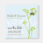 Les perruches (bleu de poudre) font gagner la date magnets