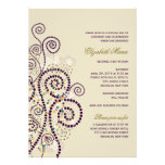 Les spirales pourpres chiques de Boho manient la b invitations