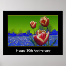 les tulipes, ajoutent le texte, anniversaire posters