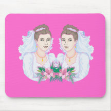 Lesbische Wedding Bräute Mousepads