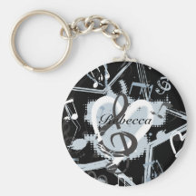 L'étoile musicale personnalisée note le motif de c porte-clés