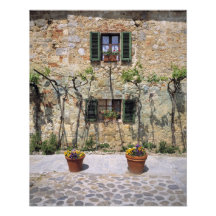 L'Europe, Italie, Monteriggioni. Une maison en pie Tirages Photo