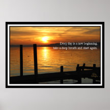 Lever de soleil sur l'affiche de lac