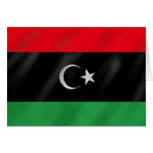 Libysche Unabhängigkeitsflagge - freie Libyen-Prot Grußkarten