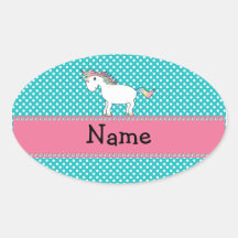 Licorne mignonne nommée personnalisée autocollants