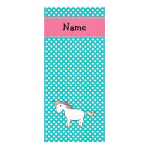 Licorne mignonne nommée personnalisée double carte