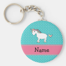 Licorne mignonne nommée personnalisée porte-clefs
