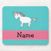 Licorne mignonne nommée personnalisée tapis de souris