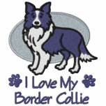 Liebe-Grenzcollie bestickte hemden