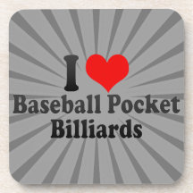 Liebe I Baseball-Taschen-Billard Getränke Untersetzer