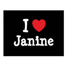 Liebe I Janine-Herz T-Shirt Postkarte
