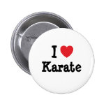 Liebe I Karate-Herzgewohnheit personalisiert Button
