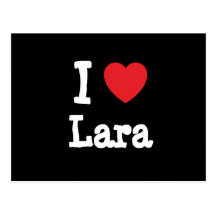 Liebe I Lara-Herz T-Shirt Postkarte