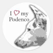 Liebe I mein podenco Runde Sticker