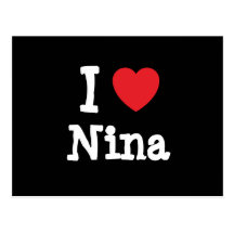Liebe I Nina-Herz T-Shirt Postkarte