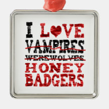 Liebe I Vampires Werewolves-Honigdachs Ornamente