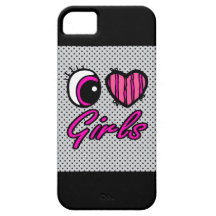 Liebe-Mädchen des Emo Augen-Herz-I Etui Fürs iPhone 5