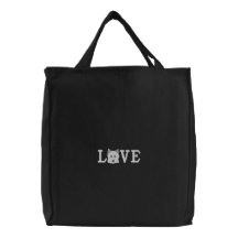 Liebe Westie Liebe gestickte Tasche