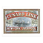 Ligne New York Liverpool 1875 de Cunard Cartes Postales