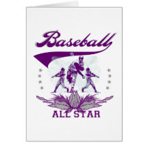 Lila Baseball alle Stern-T-Shirts und Geschenke Karte