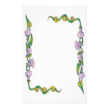 Lila Blumen und Rebe Individuelles Druckpapier