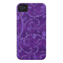 Lila Blumensequin-Glitter-Samt-Blick-Kasten iPhone 4 Case-Mate Hülle