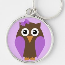 Lila Eule u. ein Bogen Keychain schlüsselanhängern