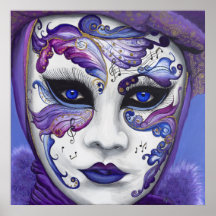 Lila Karnevals-Maske Plakatdrucke