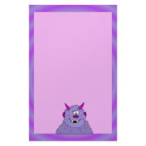 Lila niedliches Monster scherzt Briefpapier-Papier